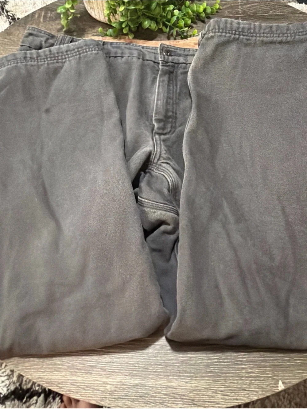 Duluth Trading Co Cargo  Mens 40x32 Dark Gray Fleece Lined Workwear Pants